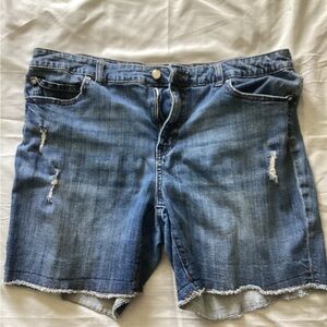 Distressed Denim Shorts